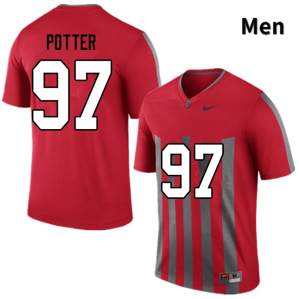 Ohio State Buckeyes Noah Potter Men's #97 Throwback Authentic Stitched College Football Jersey